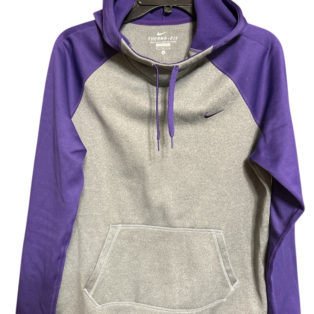 Nike Purple and Gray Therma-Fit Hoodie